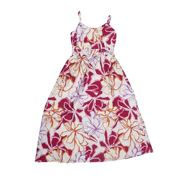 

Женское летнее платье с цветочным принтом, без рукавов, на тонких бретелях, с присборенным вырезом, миди Inspire Chic