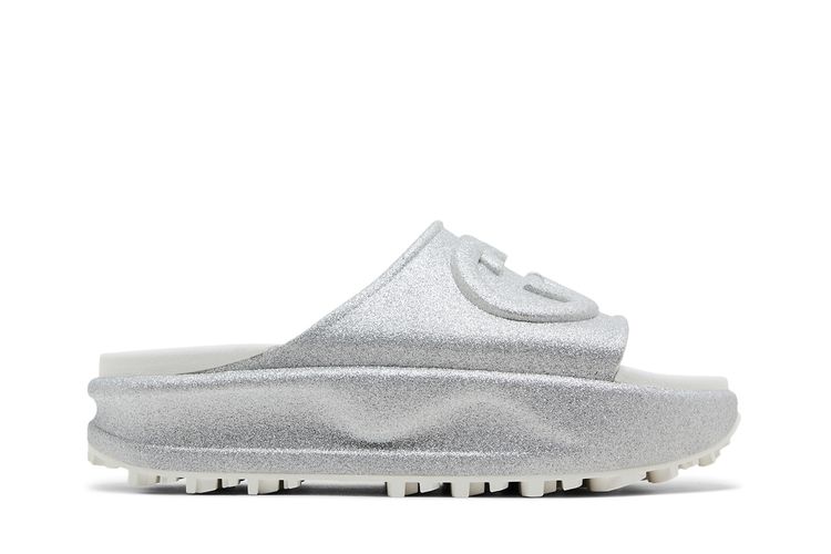 Шлепанцы Gucci Wmns Slide Sandal 'Interlocking G - Silver', серебряный