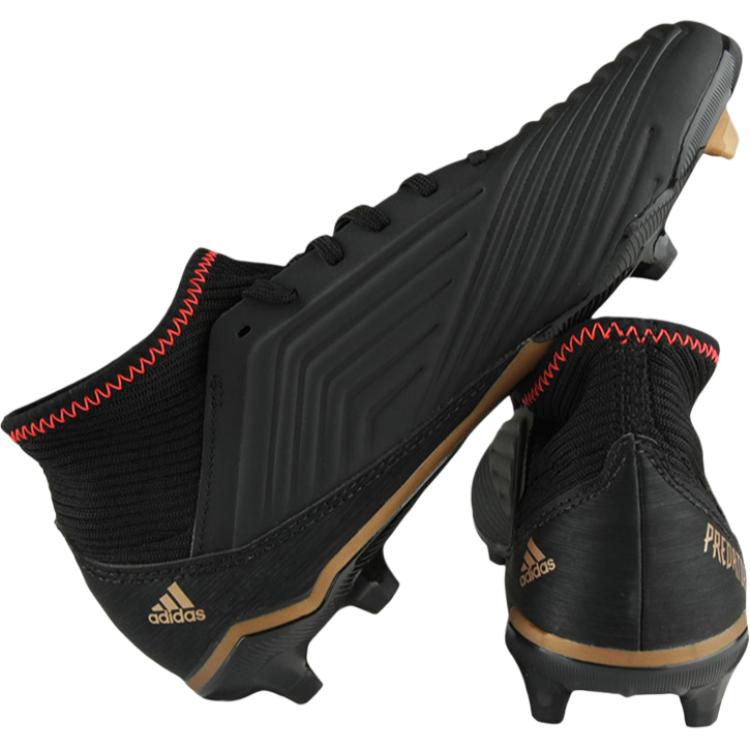 Adidas Детские футбольные бутсы Predator 183 с противоскользящим и износостойким покрытием, низкие, черные — фото 3