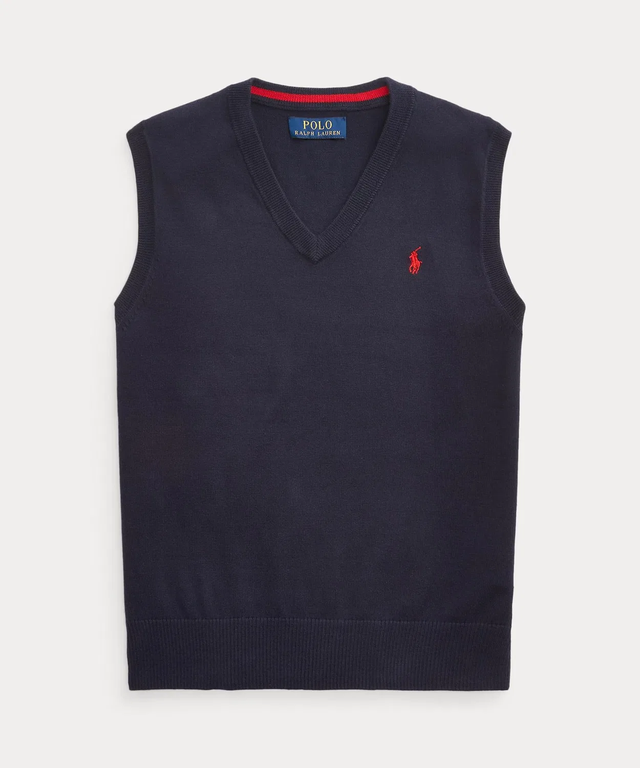 Жилет-свитер хлопковый V-образный вырез Ralph Lauren, синий