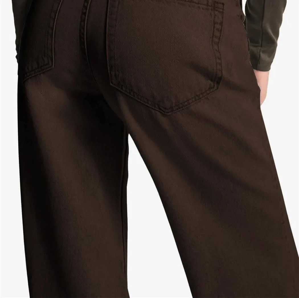 Женские джинсы Washed Wide Leg Classic Vintage Brown High Waist Stretch — фото 4