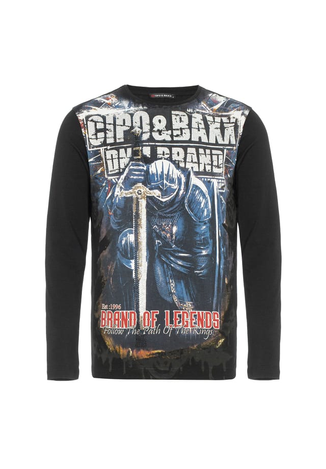 

Свитшот в классном стиле Cipo & Baxx, черный