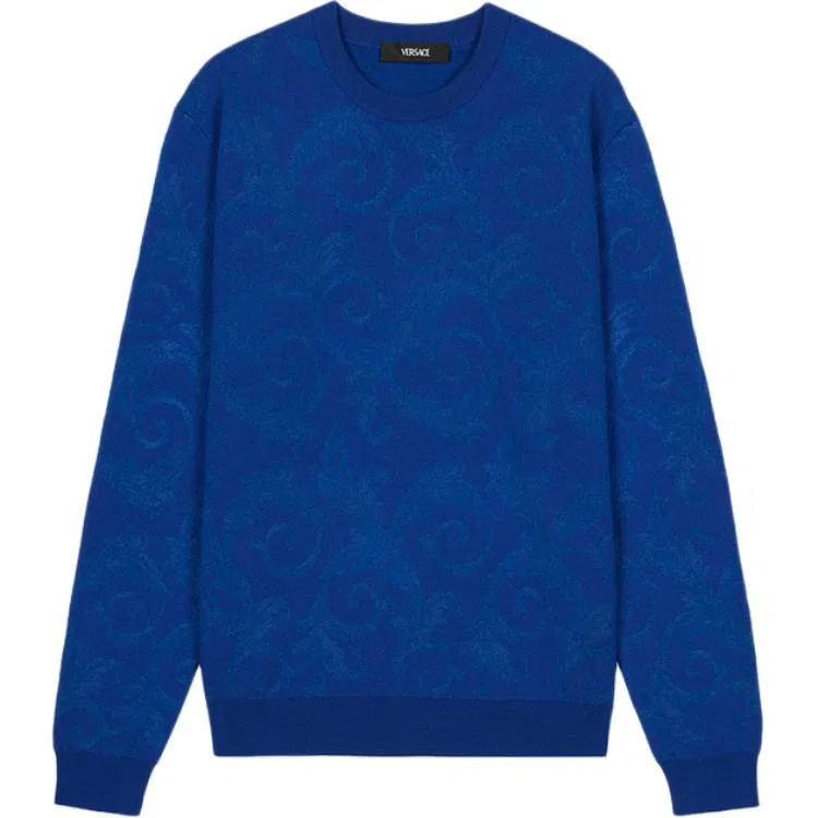 Свитер мужской синий crew neck VERSACE, Blue