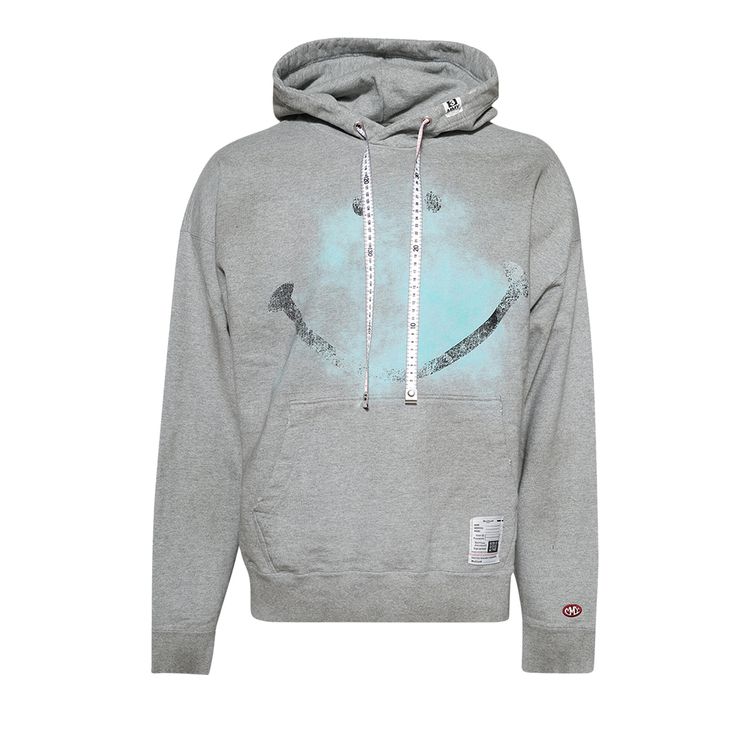 

Худи Maison Mihara Yasuhiro Smiley Face Printed Distressed Hoodie 'Grey', серый