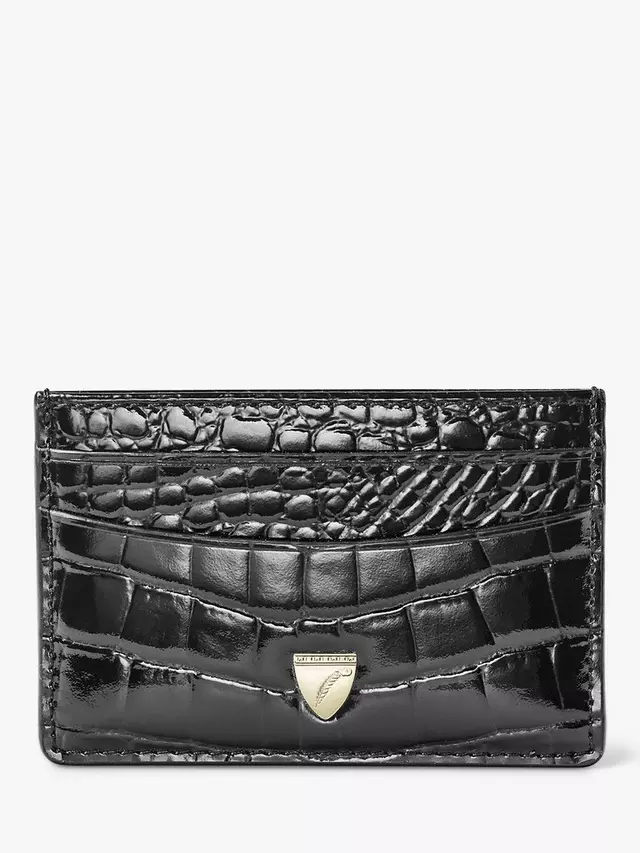 

Картхолдер Aspinal of London Patent Croc Leather Slim Credit, цвет black/red
