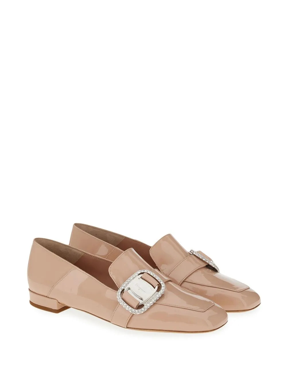 Ferragamo Vara лаковые лоферы с цепочкой Salvatore Ferragamo, бежевый/хаки — фото 4