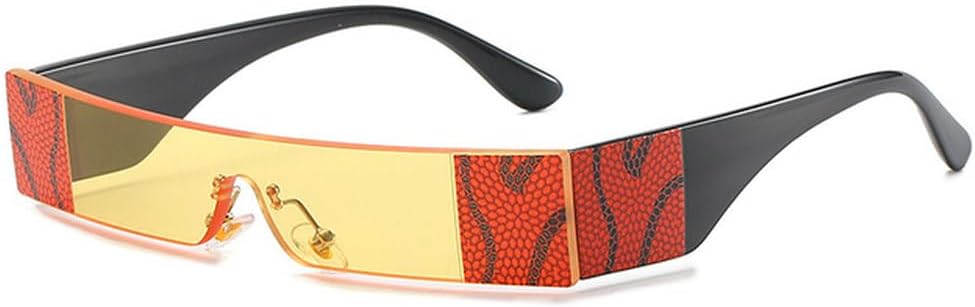 

Модные солнцезащитные очки без оправы для женщин, винтажные, маленькие, разноцветные, женские и мужские, с плоской верхней частью, уникальные прямоугольные очки HHZZYVY, C4 Yellow