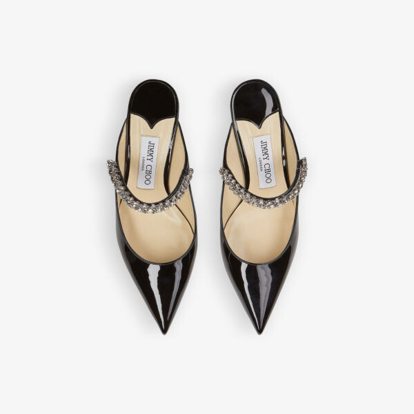 Босоножки Bing 65 на каблуке из лакированной кожи, украшенные кристаллами Jimmy Choo, черный — фото 3