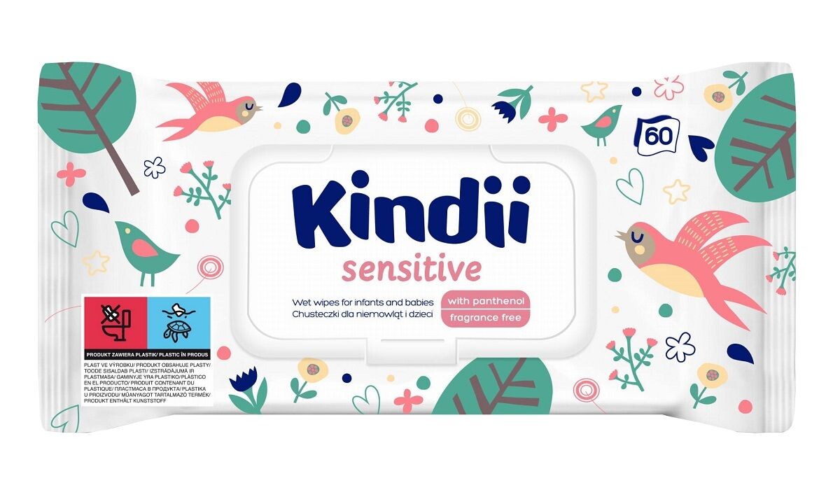 

Влажные салфетки Cleanic Kindii Sensitive, 60 шт