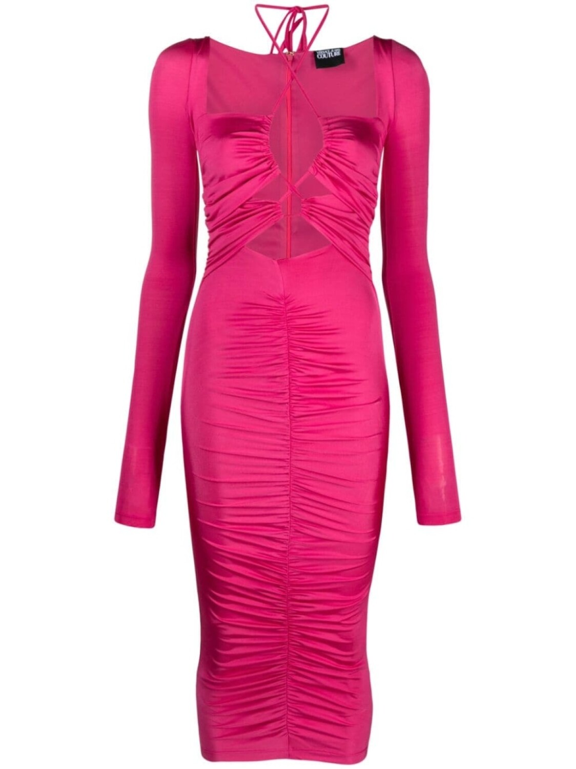 

Versace Jeans Couture платье миди с вырезами и шнуровкой, розовый