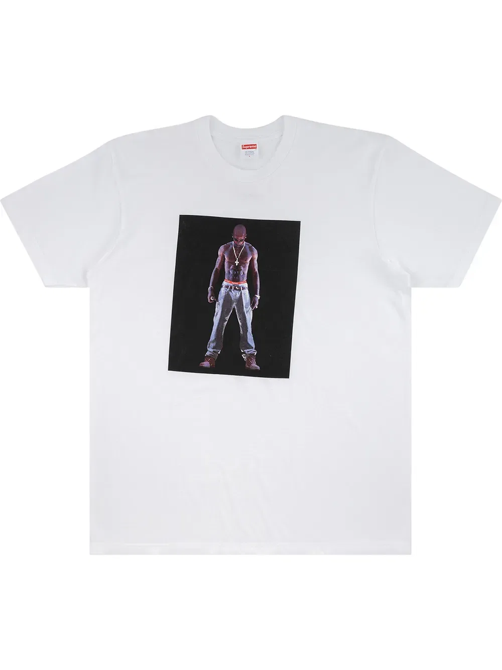 Футболка с голограммой Тупака Supreme, белый