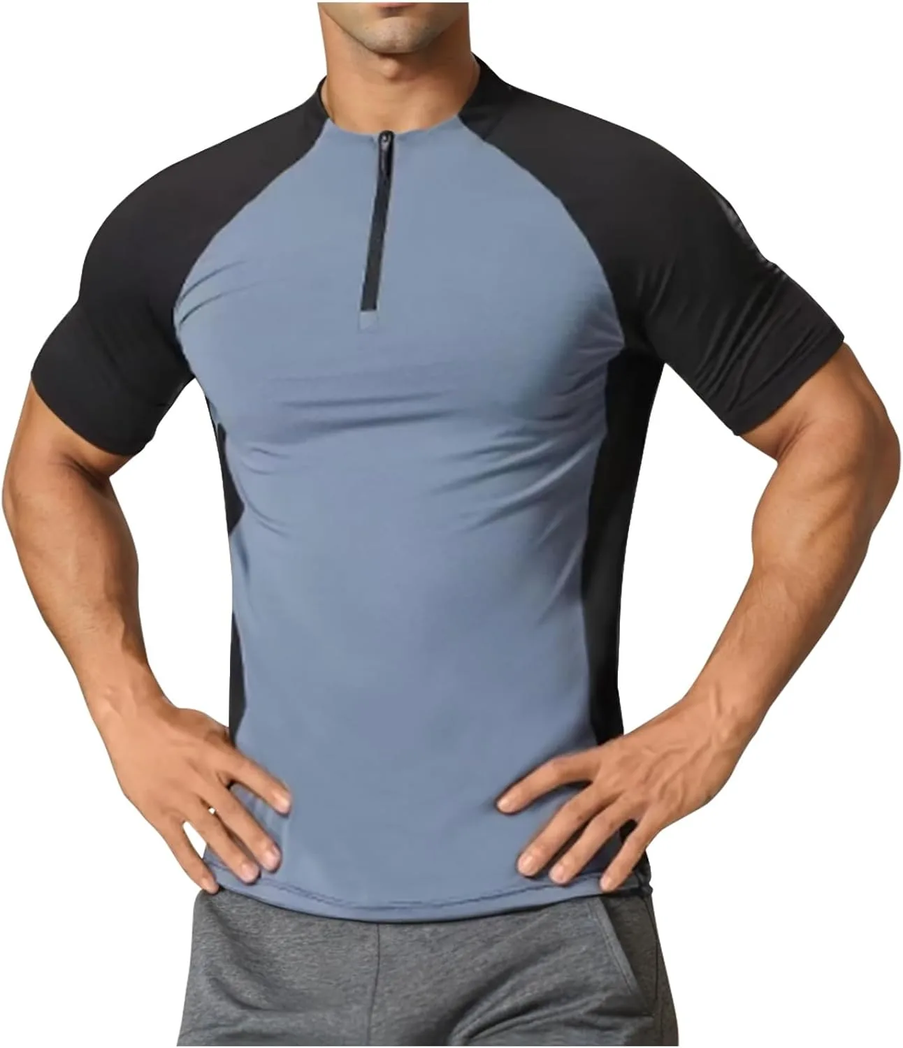 

Футболка для тренировок мужская Quick Dry с четверть-молнией