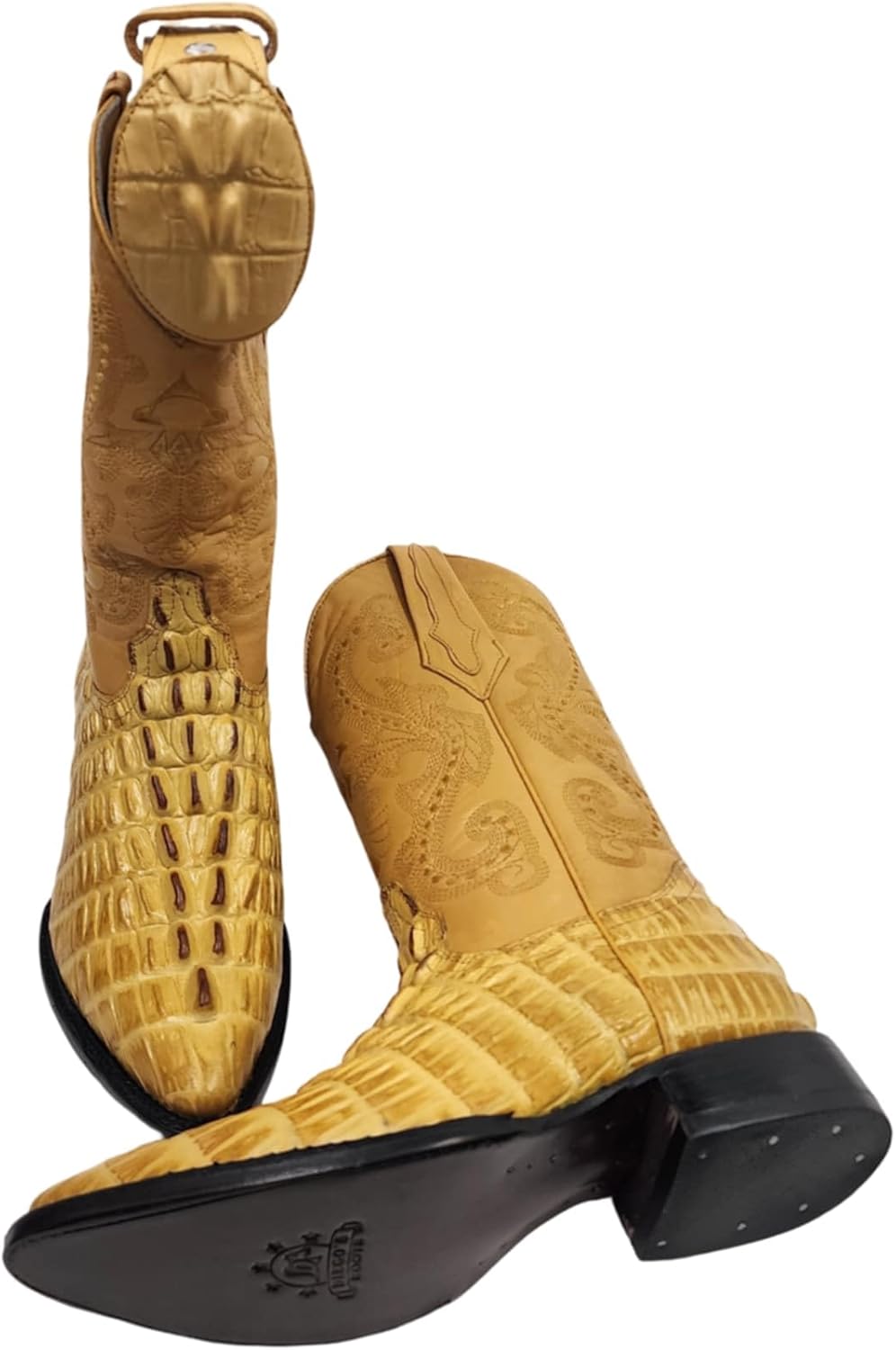 

Мужские ковбойские сапоги Dona Michi из натуральной кожи с тиснением под крокодила и аллигатора, с носком JToe, в комплекте подходящий ремень, ручная работа, Mantequilla/Butter