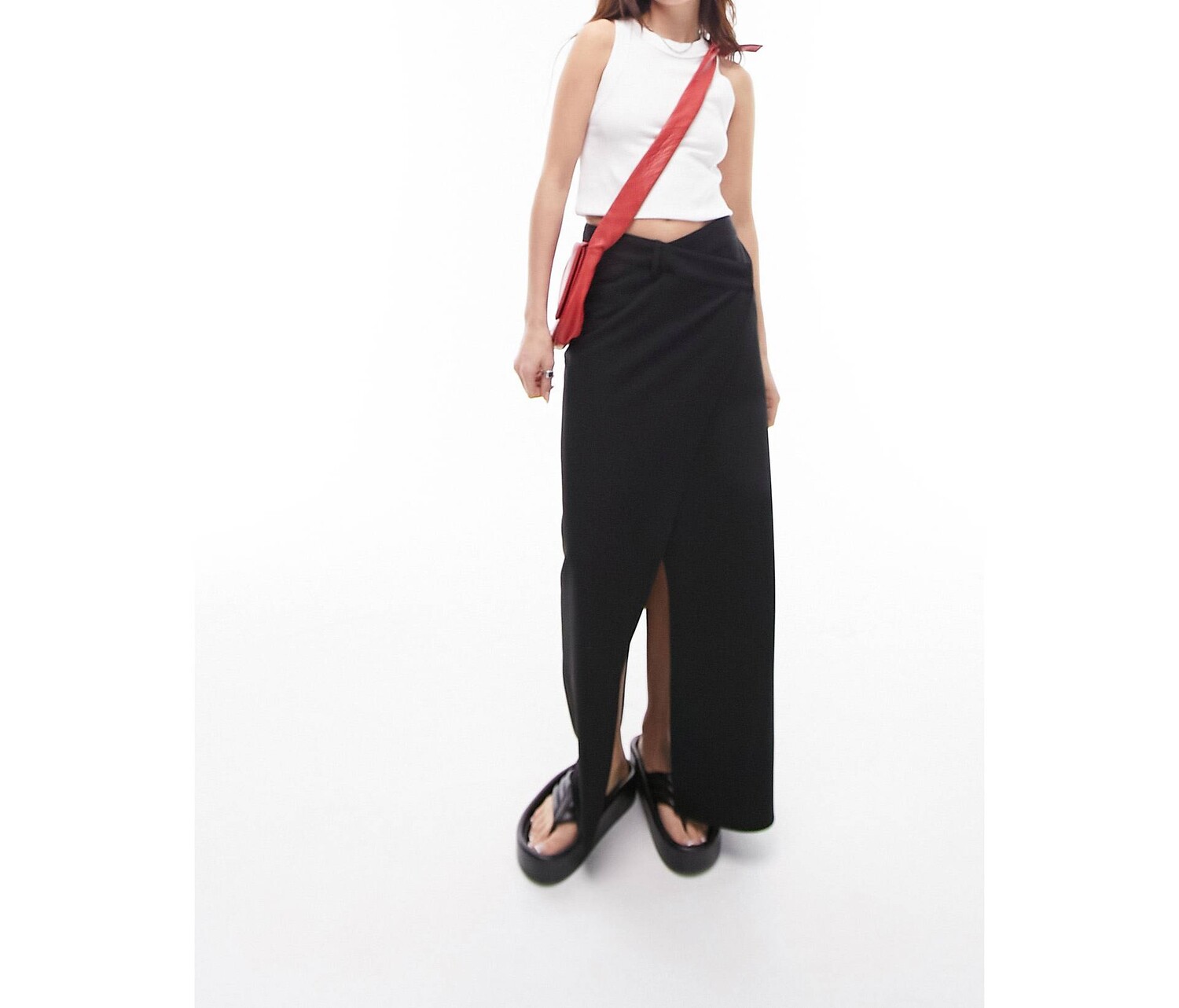 

Черная макси-юбка прямого кроя Topshop