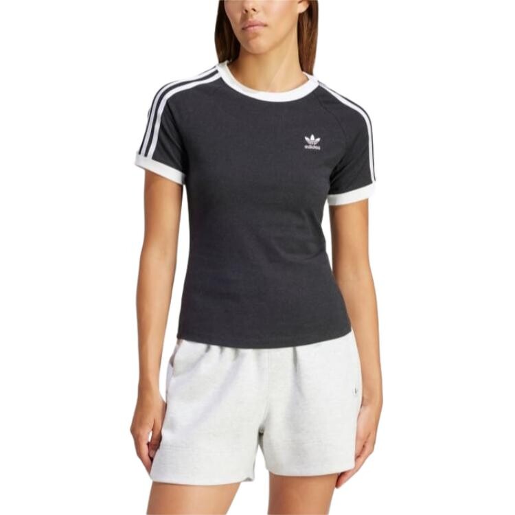 Футболка Adidas Originals 3-Stripes Slim Raglan, черный — фото 3