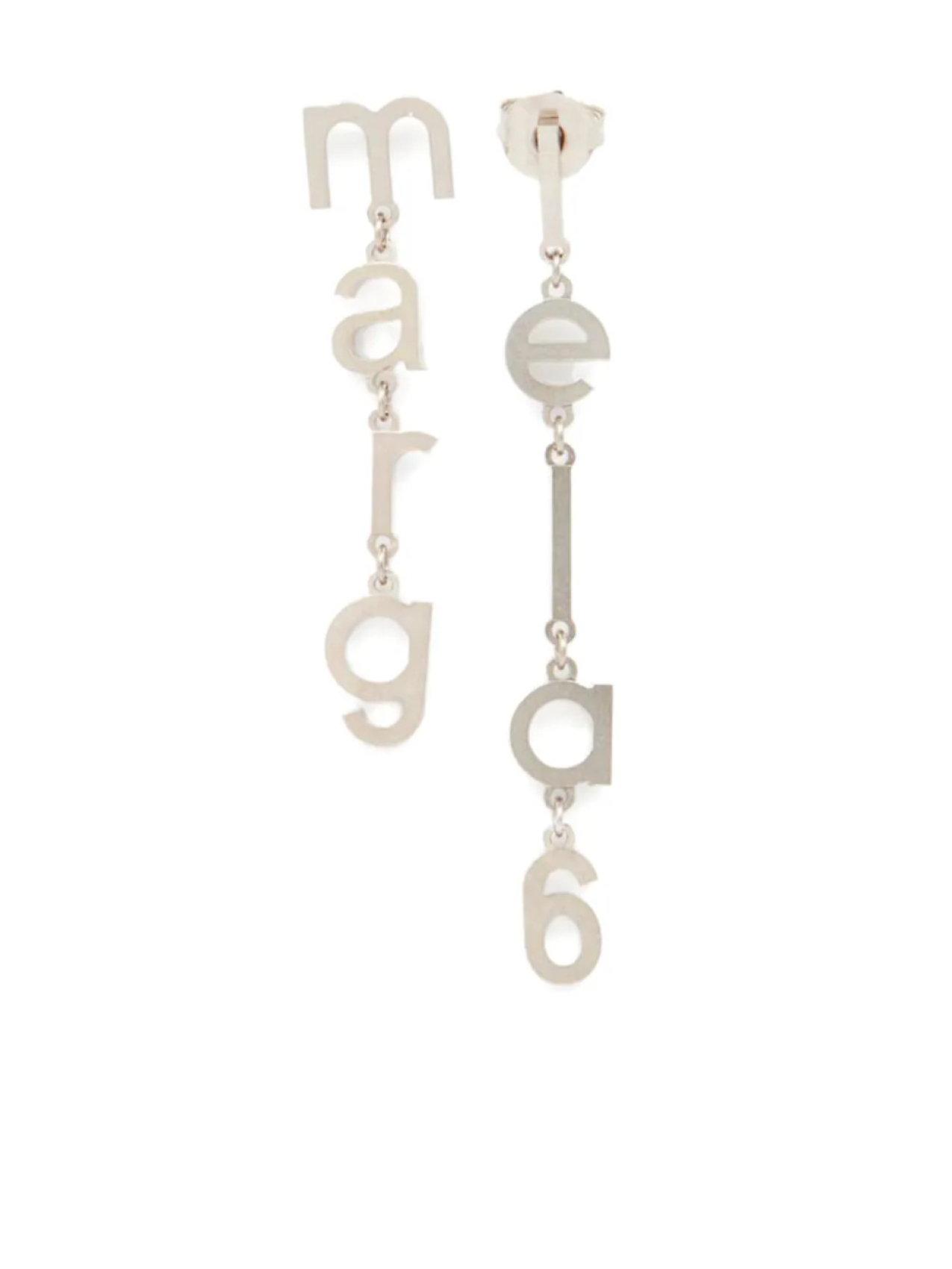 

MM6 Maison Margiela серьги Letter Logo, серебряный