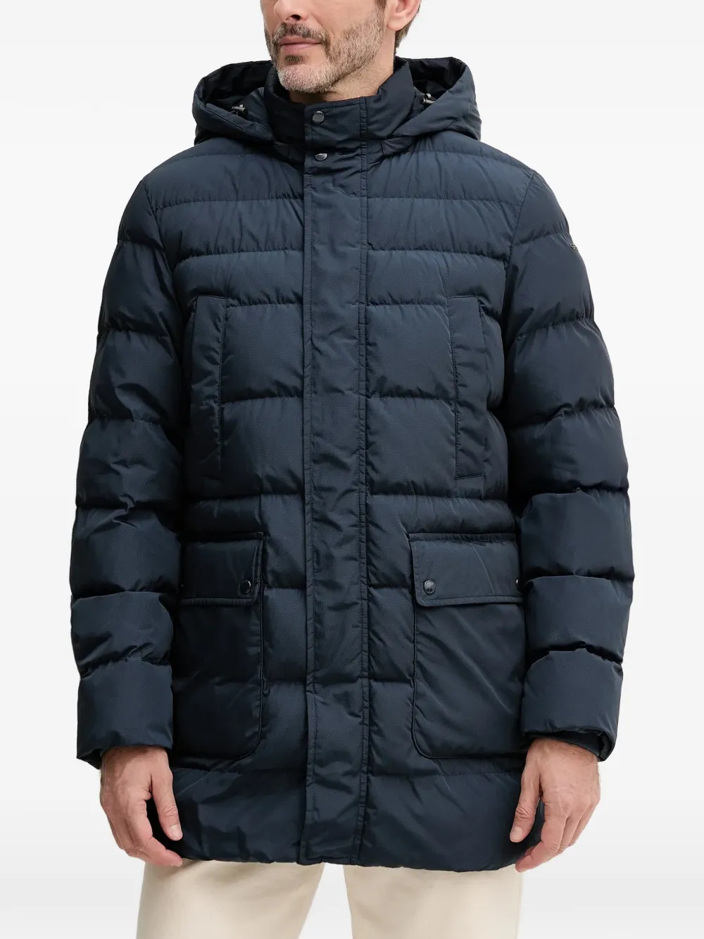 

Стеганая куртка с капюшоном Leitan Geox, синий