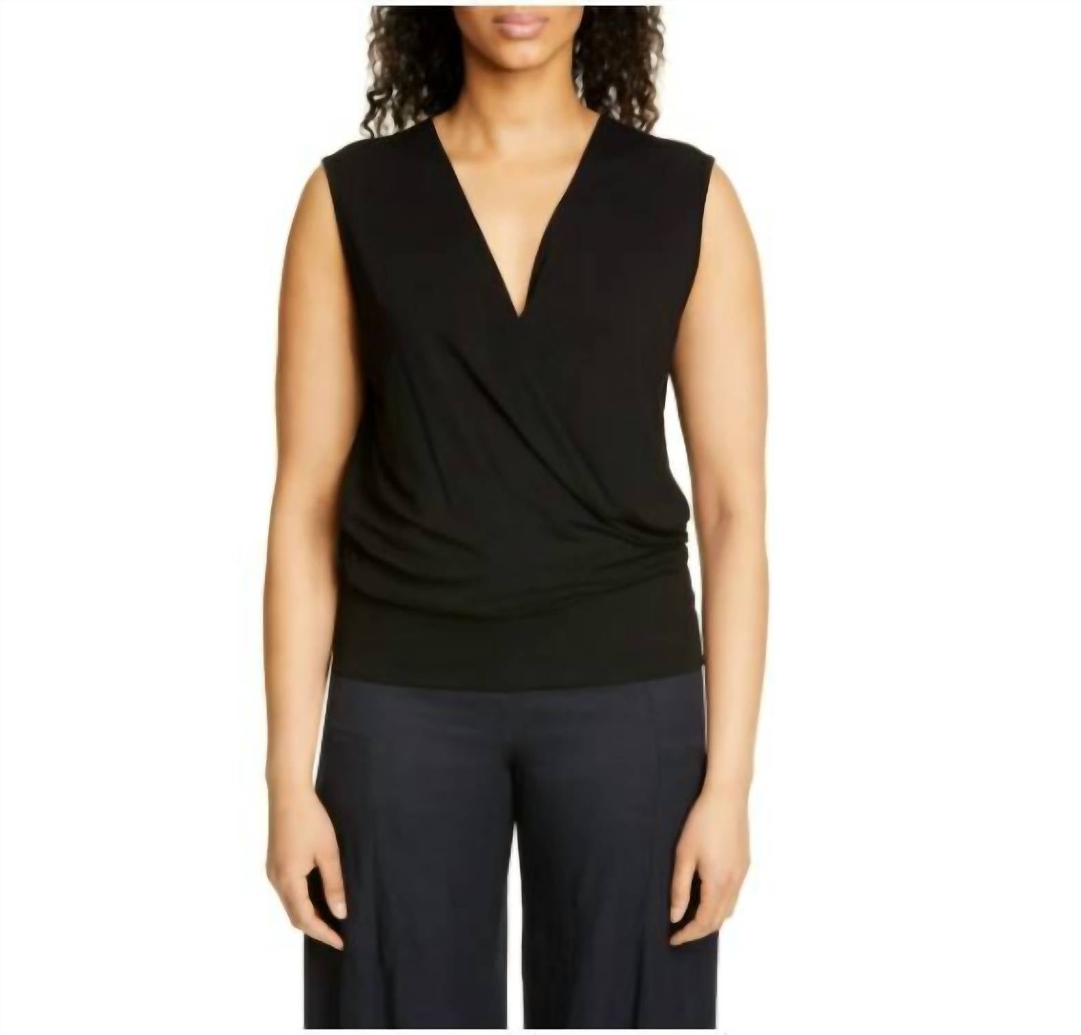 

Топ Jazmin Jersey Slim Wrap Tank Top черного цвета ZERO + MARIA CORNEJO