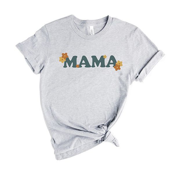 

Футболка с принтом Boho mama flowers Simply Sage Market, Heather Grey, Серый, Футболка с принтом Boho mama flowers Simply Sage Market, Heather Grey