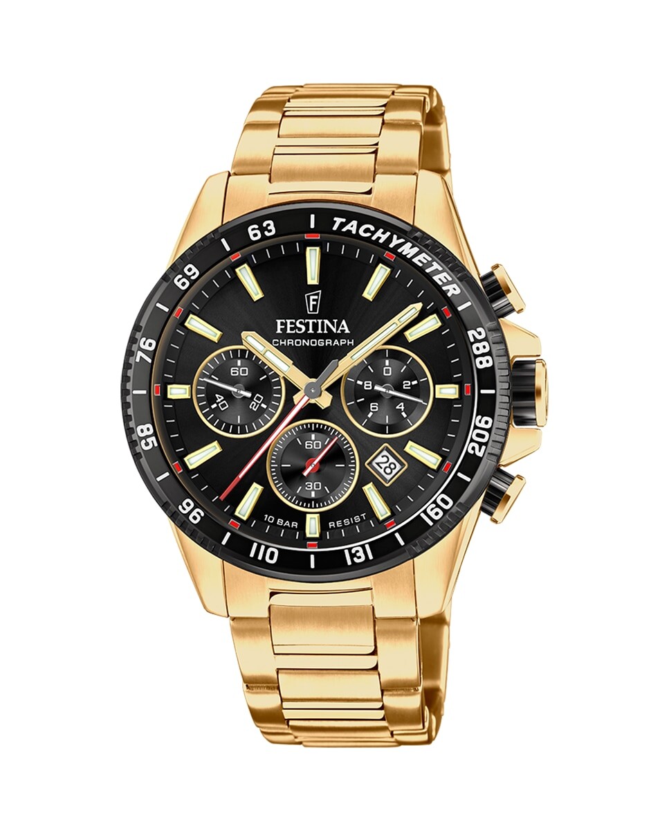 

Мужские часы F20634/5 Timeless Chronograph из золотой стали Festina, золотой