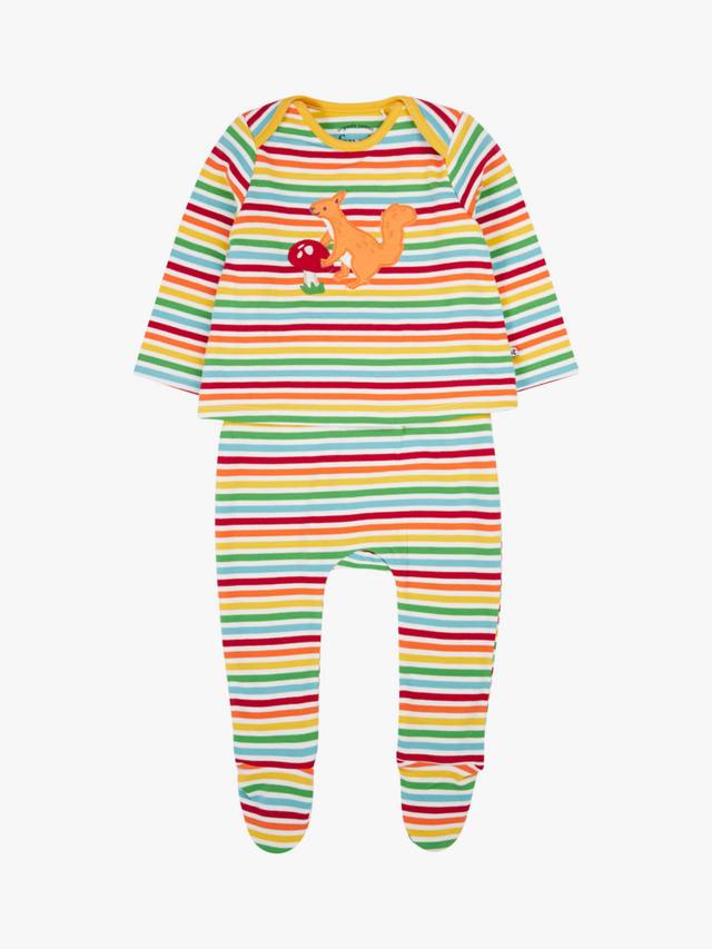 

Детский комбинезон Brook Cotton с длинными рукавами и закрытыми ножками Frugi, Rainbow/Squirrel