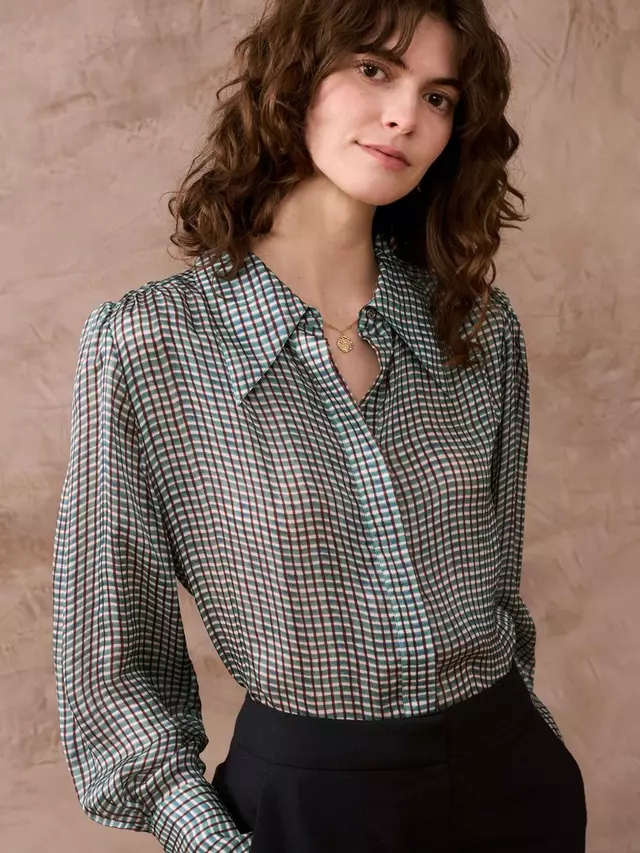 

Рубашка Brora Graphic Check, цвет navy/burgundy
