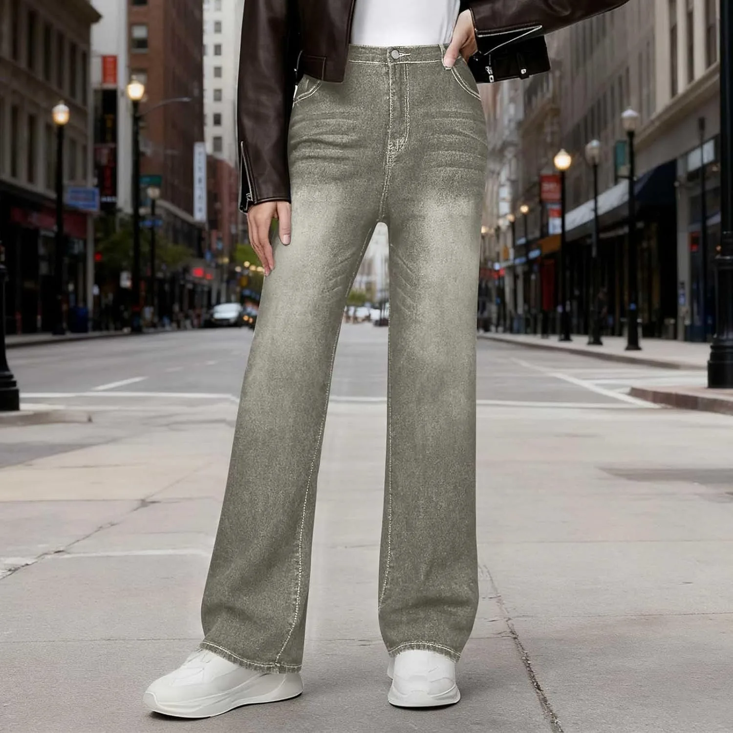 Джинсы Wide Leg женские High Waisted — фото 2