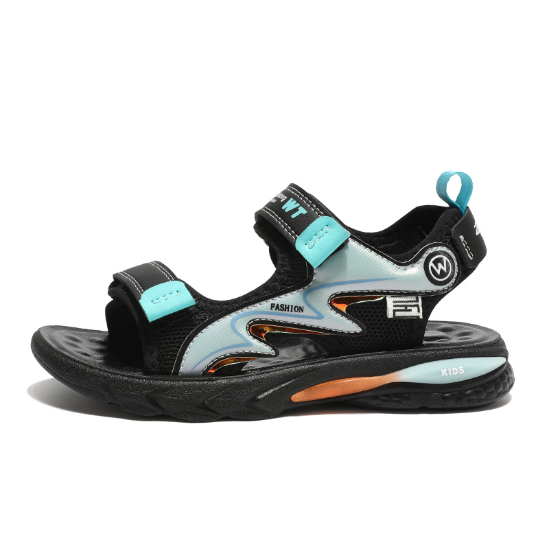 

Детские сандалии с низким верхом, нескользящие, износостойкие, дышащие RHOBESAM, черный/синий