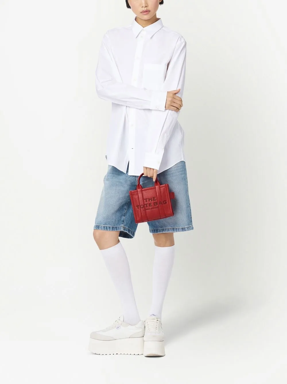 Сумка The Leather Crossbody Tote MARC JACOBS, красный — фото 2