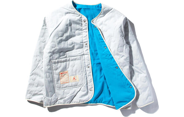 Куртка Men's Air Jordan x Union Crossover Solid Color Printing Logo reversible Long Sleeves Jacket US Edition Blue / Gray, синий — фото 2