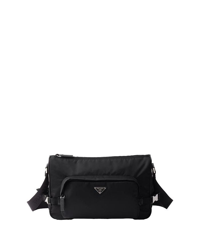 

Большая плечевая сумка из Re-Nylon и кожи Saffiano Prada, черный