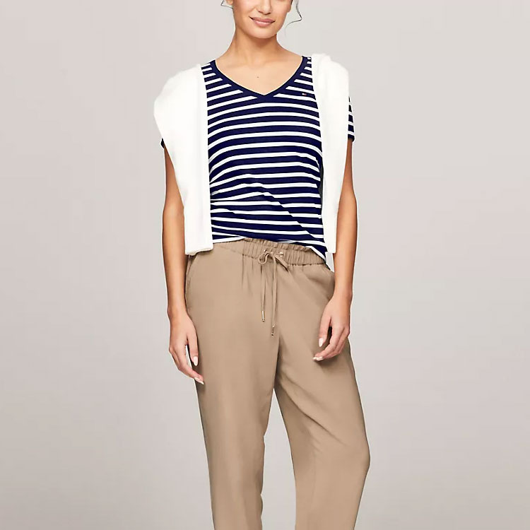 Футболка Tommy Hilfiger Women's Stripes, темно-синий/белый — фото 2