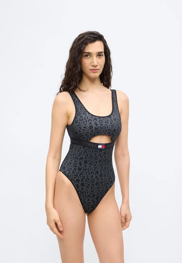 Купальник с ажурным принтом в стиле «наследие» Tommy Hilfiger, Black — фото 3