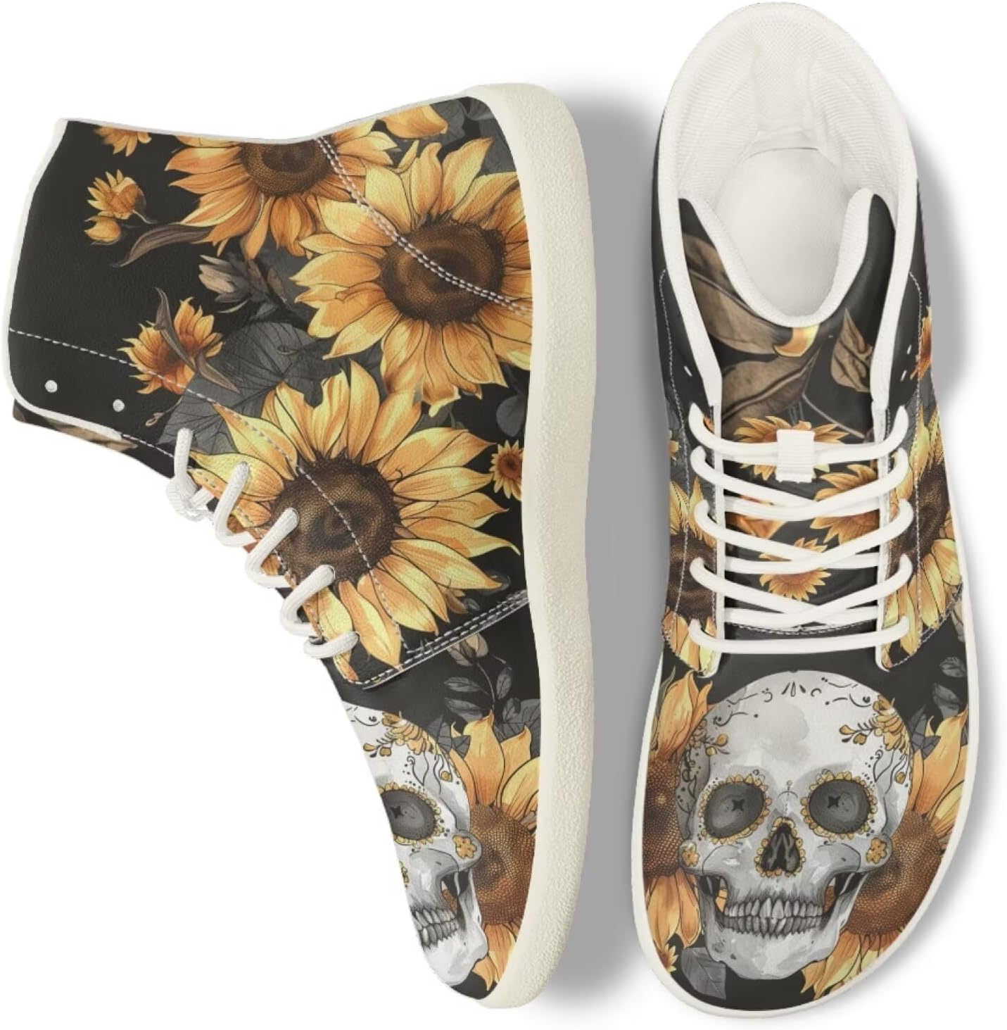 

Кроссовки Skull Barefoot для женщин и мужчин с нулевым перепадом, для трейл-раннинга, широким носком и минималистичным дизайном Getelinseng, Skull Sunflower Printed