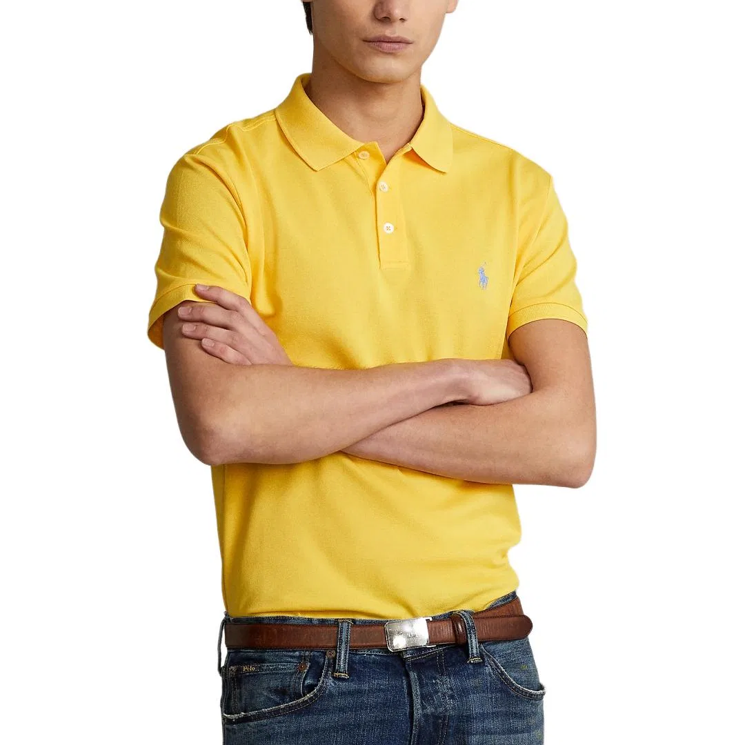 Поло Polo Ralph Lauren желтое с воротником — фото 3