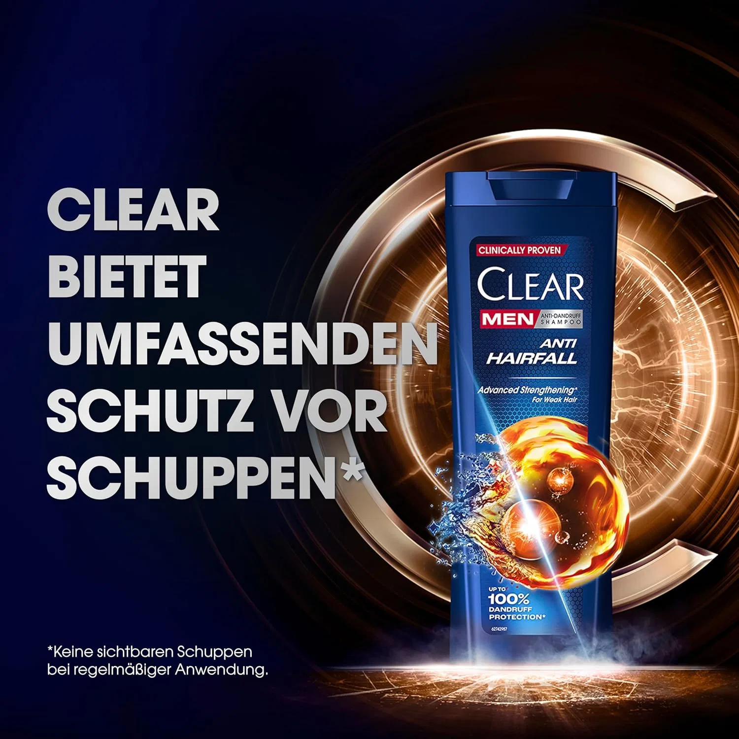 Мужской укрепляющий шампунь от перхоти «Anti Hairfall» от Clear Men, 2 x 360 мл Clear — фото 4