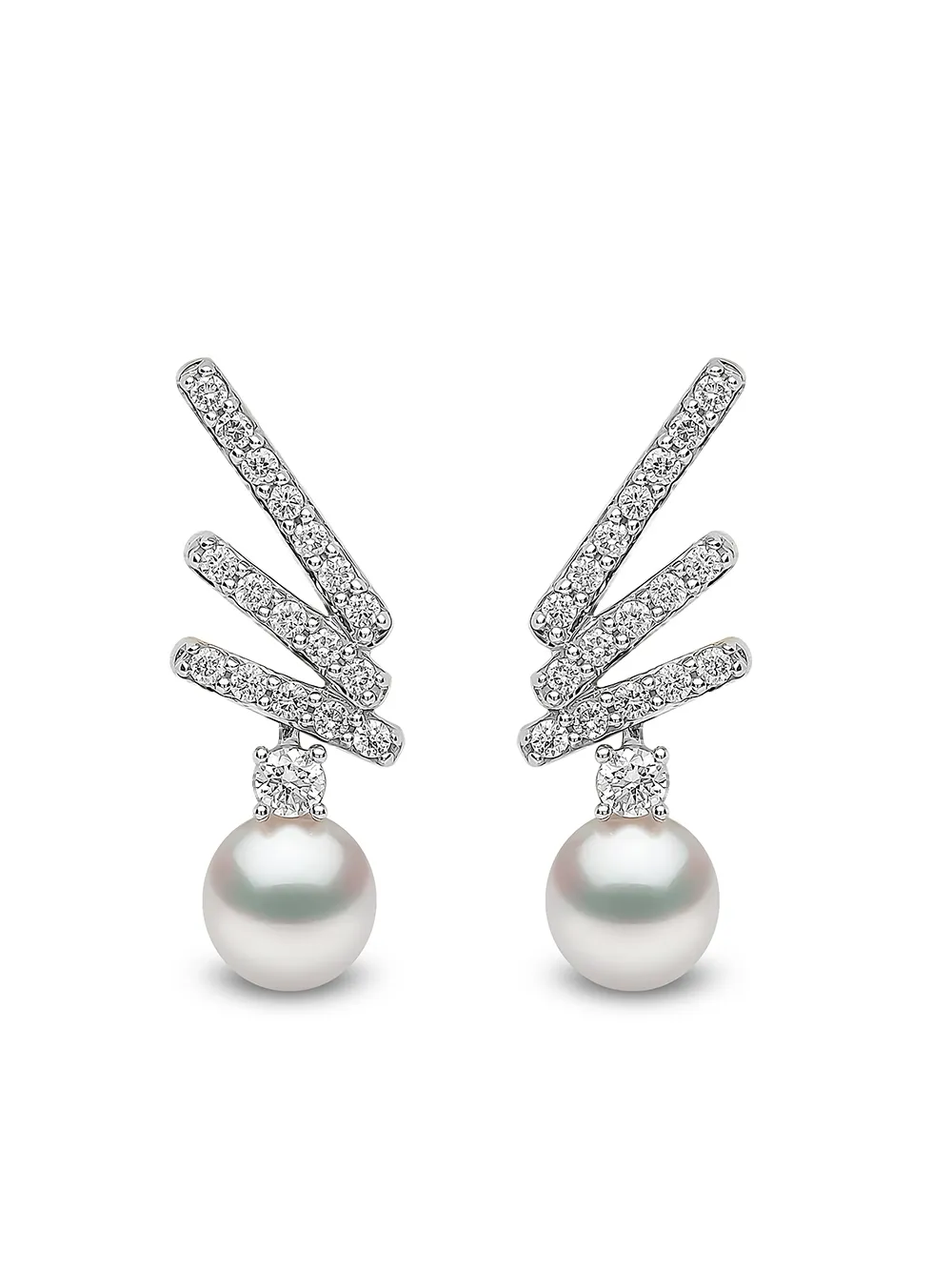 

Серьги Sleek из белого золота с жемчугом и бриллиантами Yoko London, серебяный