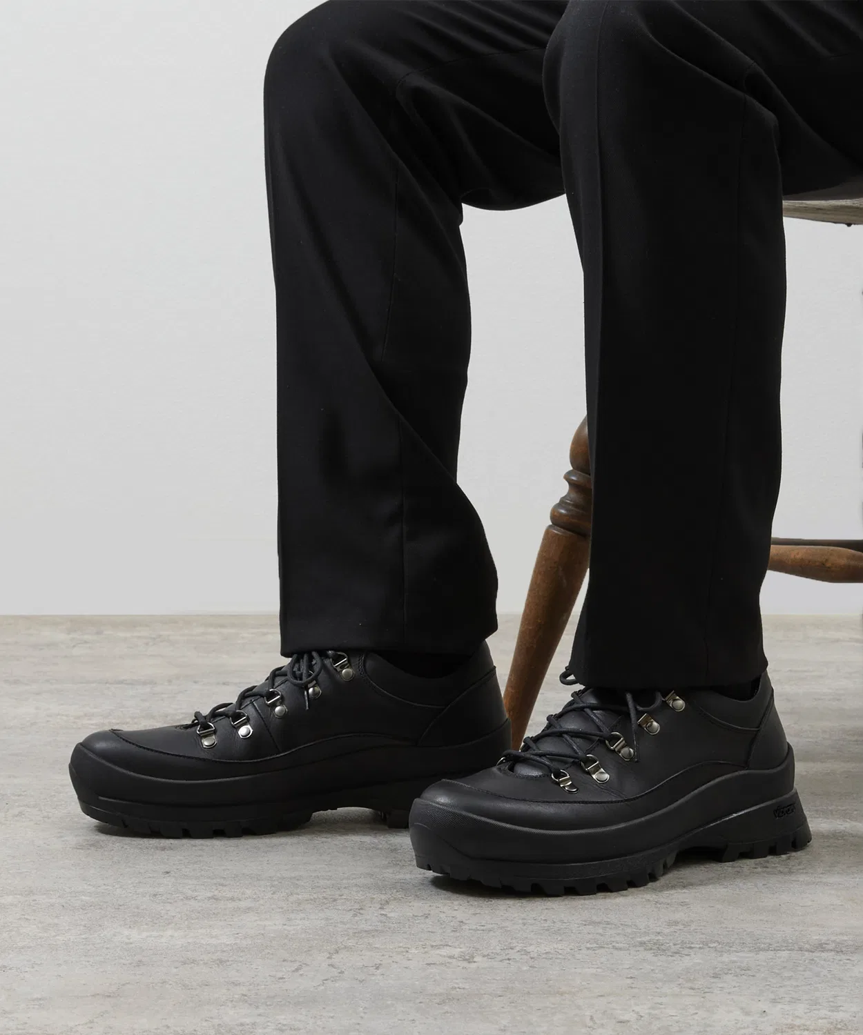 Треккинговые ботинки PADRONE с подошвой Vibram, кожа, черные — фото 2