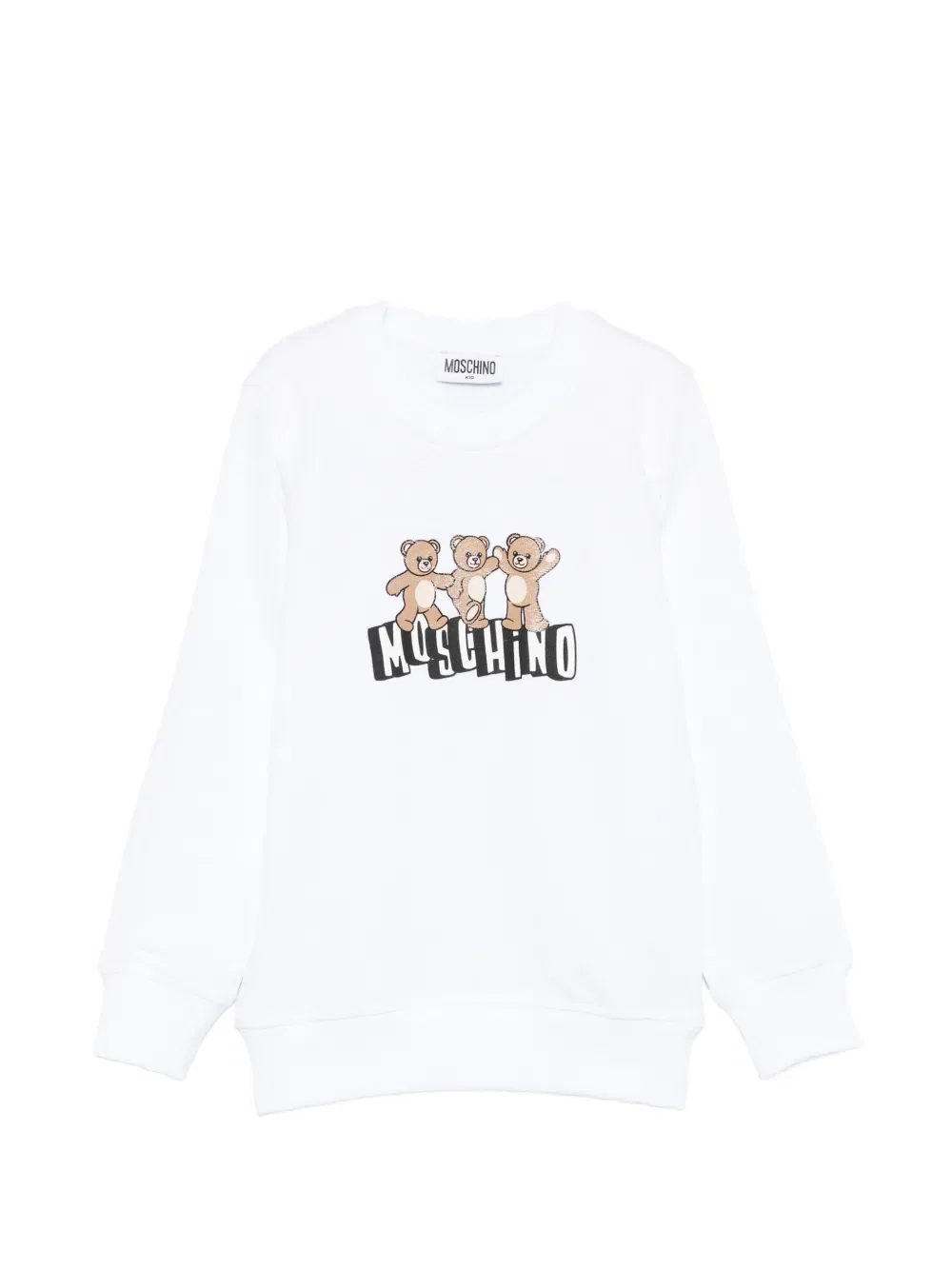 Толстовка с принтом медведя Moschino Kids, белый