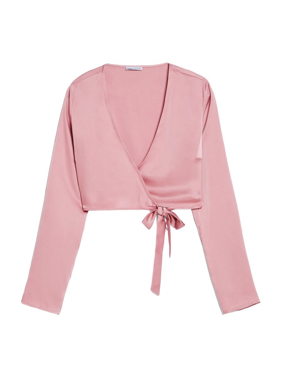

Лонгслив Bershka Shirt, розовый