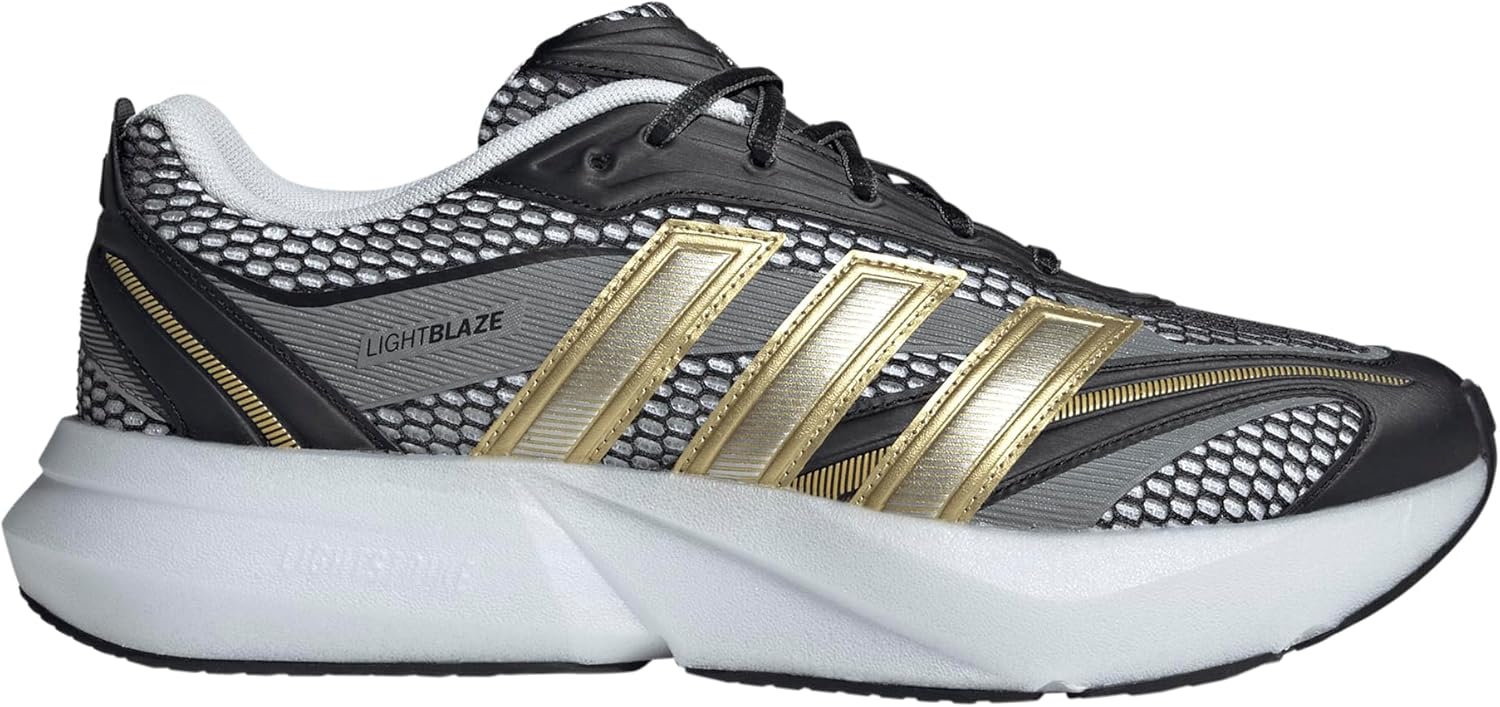 Мужские кроссовки Adidas Lightblaze Glow, белый/черный/золотой — фото 4