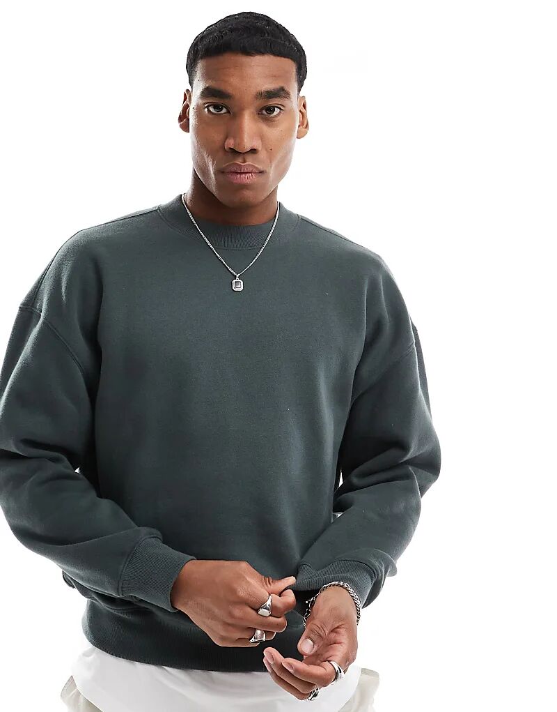 

Толстовка Hollister Boxy Crew Neck темно-зеленого цвета