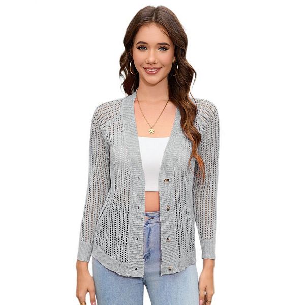 

Женский кардиган с длинным рукавом в стиле бохо Yesfashion, Gray