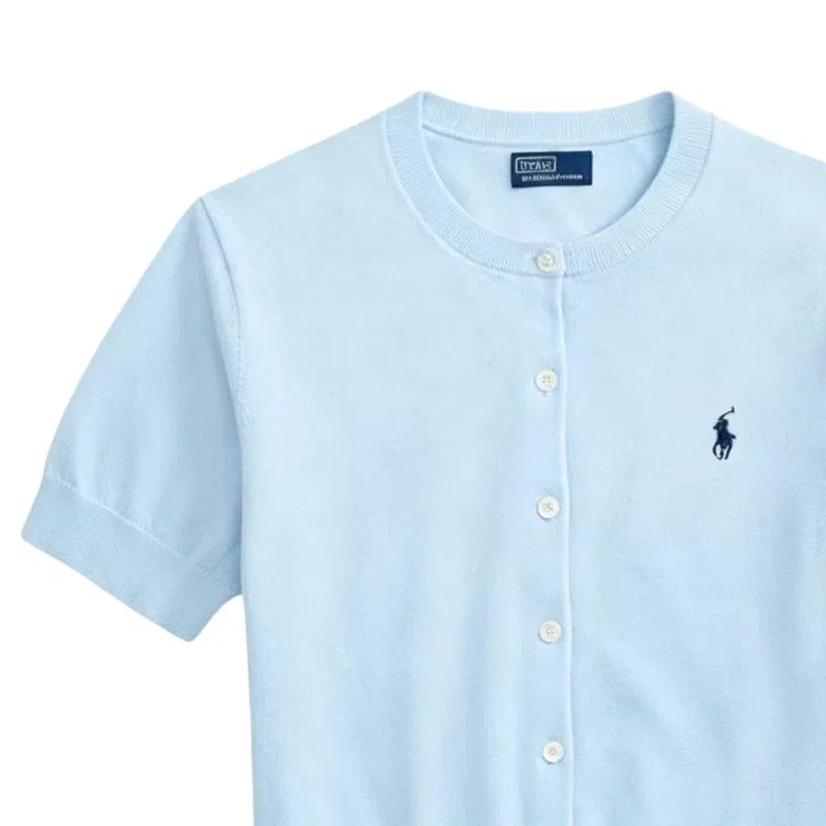 Свитер женский с круглым вырезом Polo Ralph Lauren голубой — фото 3