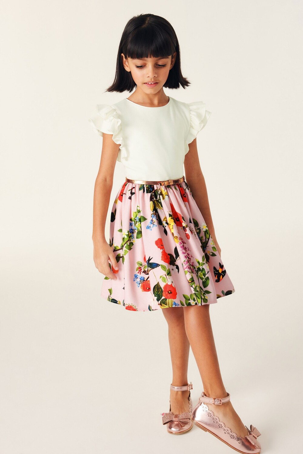 

Платье с цветочным принтом 2 в 1 Baker By Ted Baker, розовый