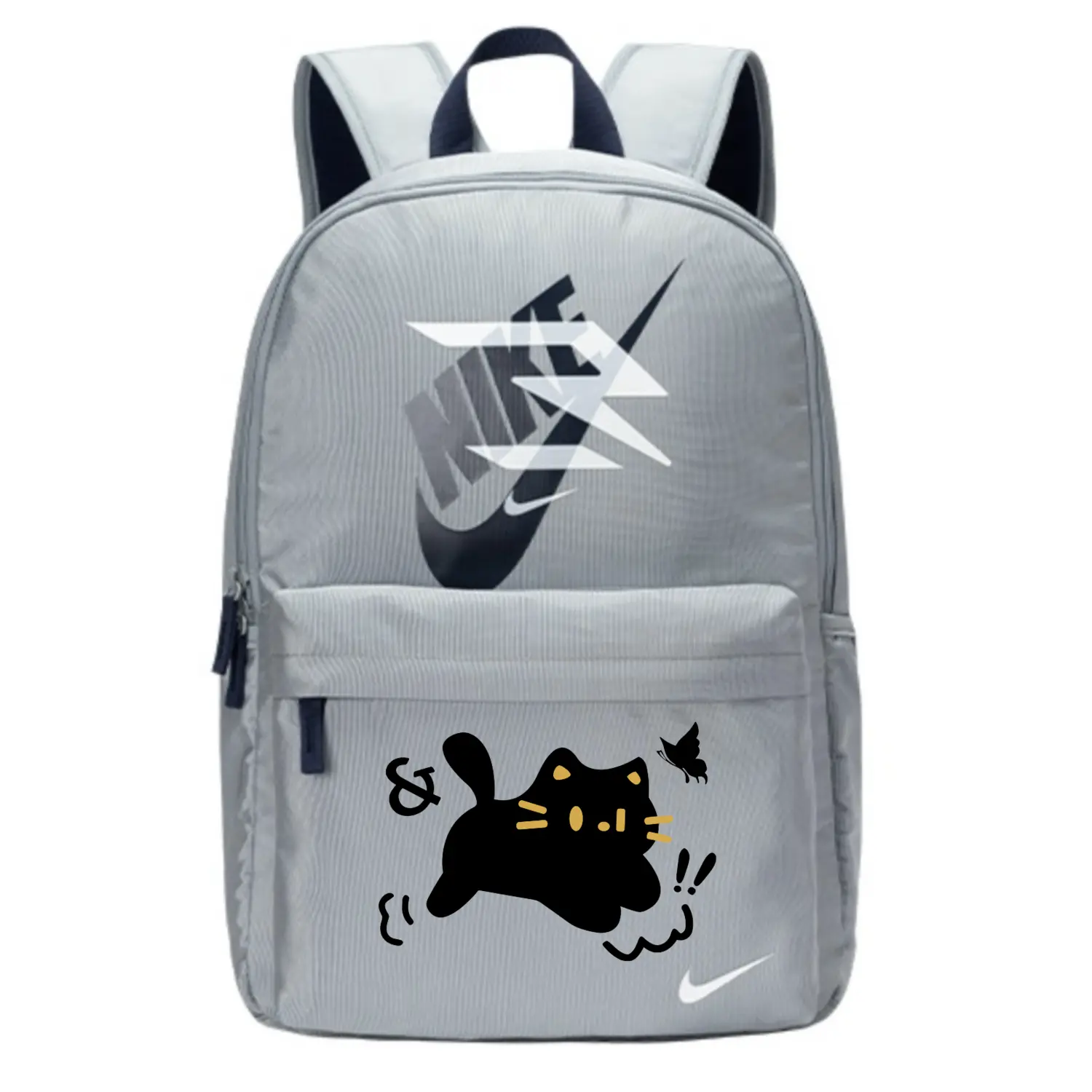 

Nike Полиэстеровый рюкзак унисекс светло-серый волчий, Butterfly and Cat