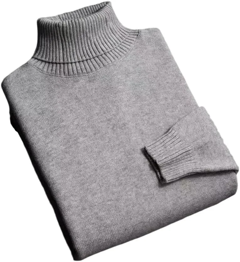 Мужской вязаный свитер с высоким воротником Slim Fit
