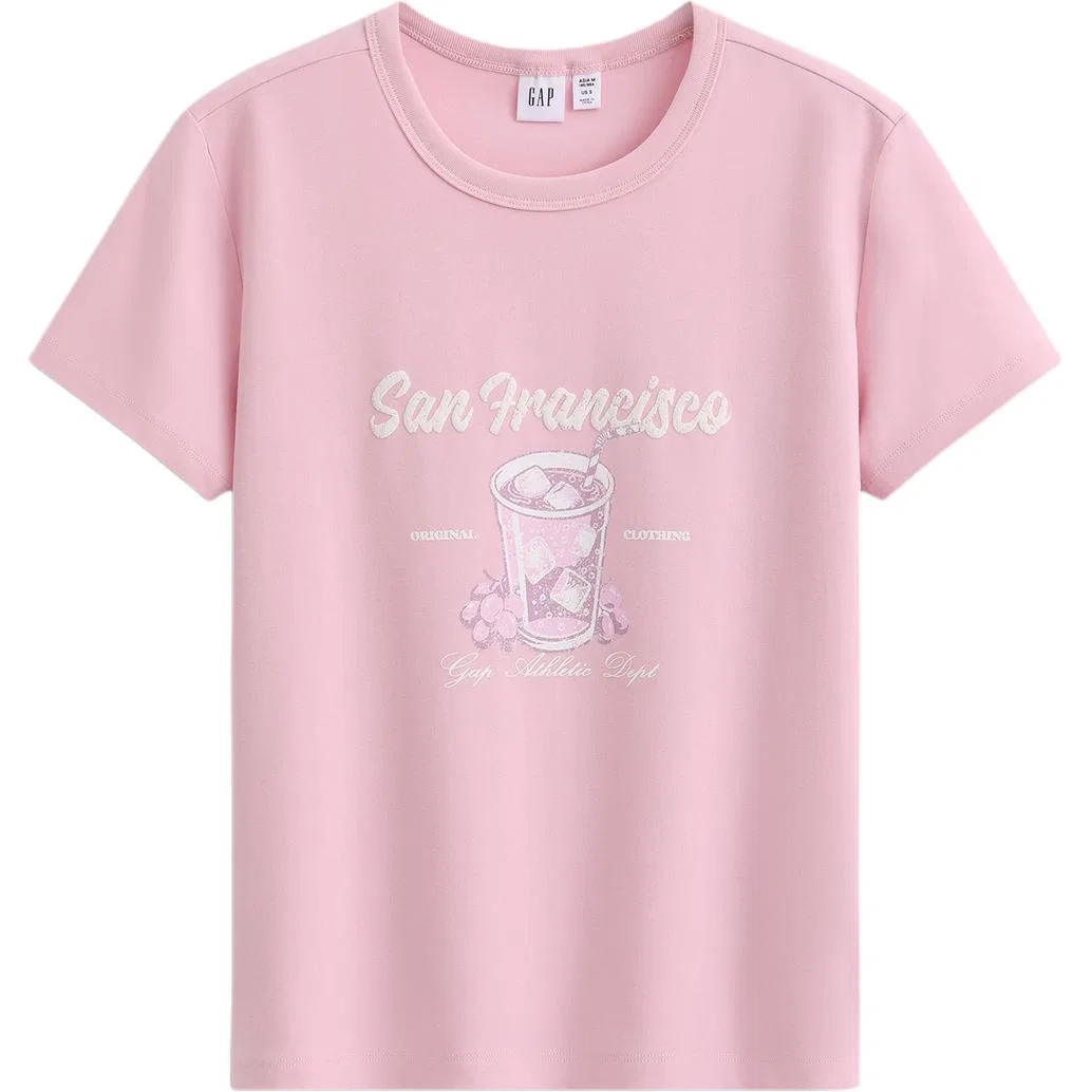 Футболка с круглым вырезом GAP Light Pink