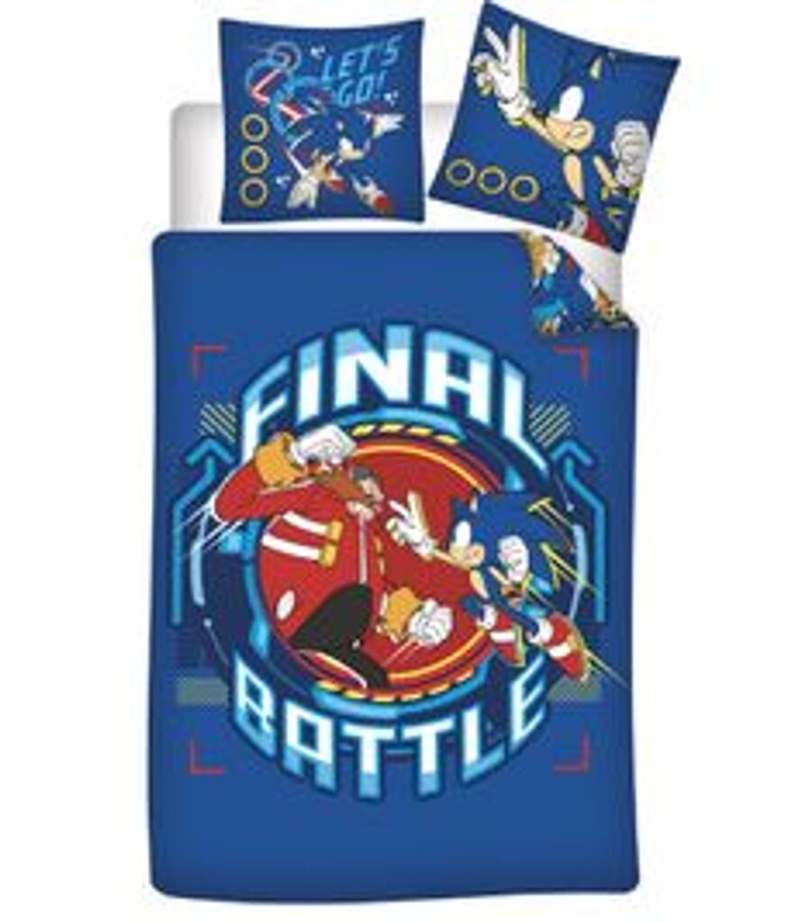 

Двусторонний комплект постельного белья Sonic The Hedgehog 135 х 200 см, 100% хлопок Aymax