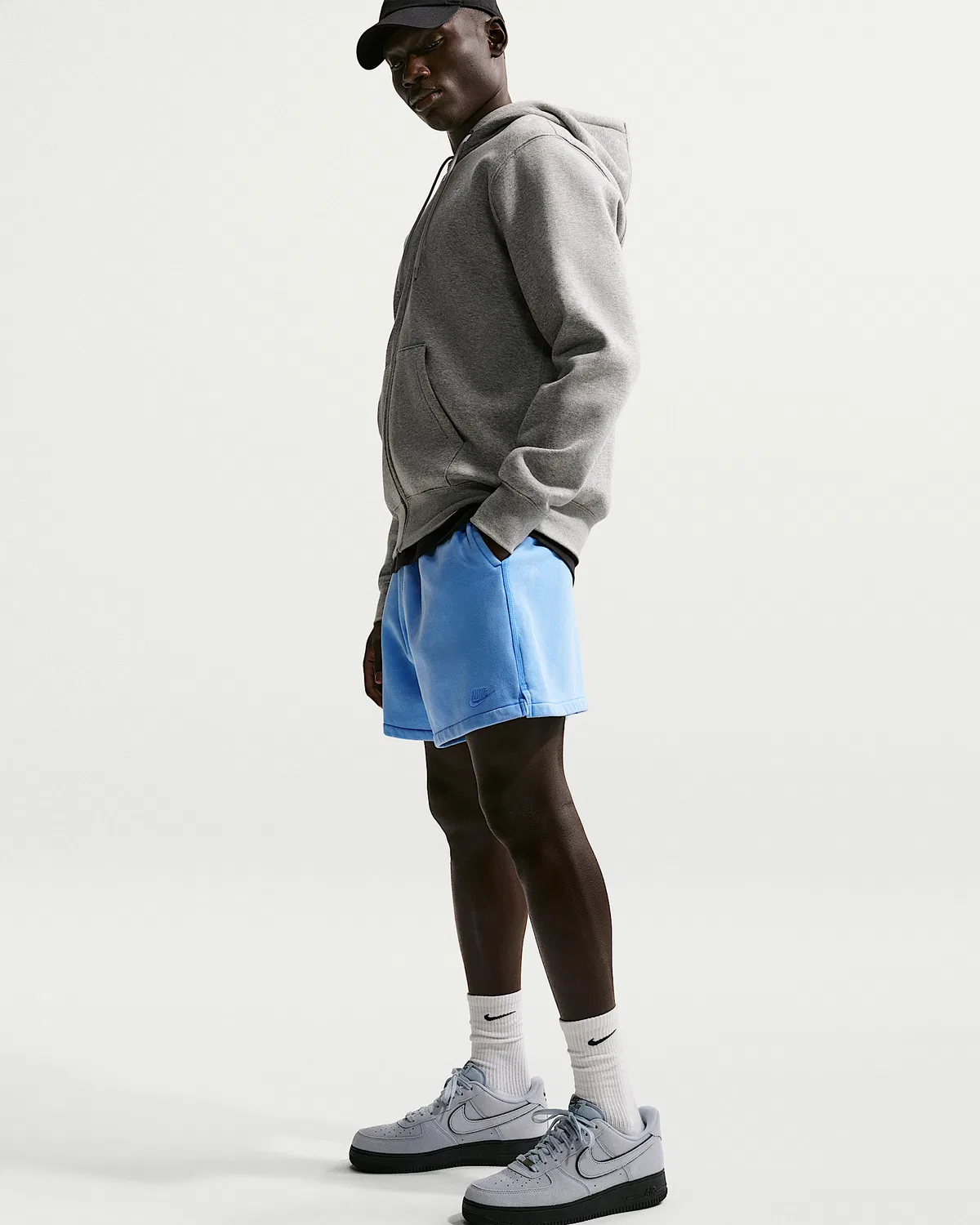 Мужские флисовые шорты Nike Club, University Blue/University Blue — фото 4